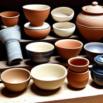 **Image Prompt:** Assortment of ceramic clay types (e.g., earthenware, stoneware, porcelain) displayed with tools for hand-building, wheel throwing, and molding. Focus on the textures and natural colors of the clay. Highlight examples of finished decorative items, functional pottery (bowls, mugs), and delicate porcelain pieces showcasing the possibilities of each clay type.
