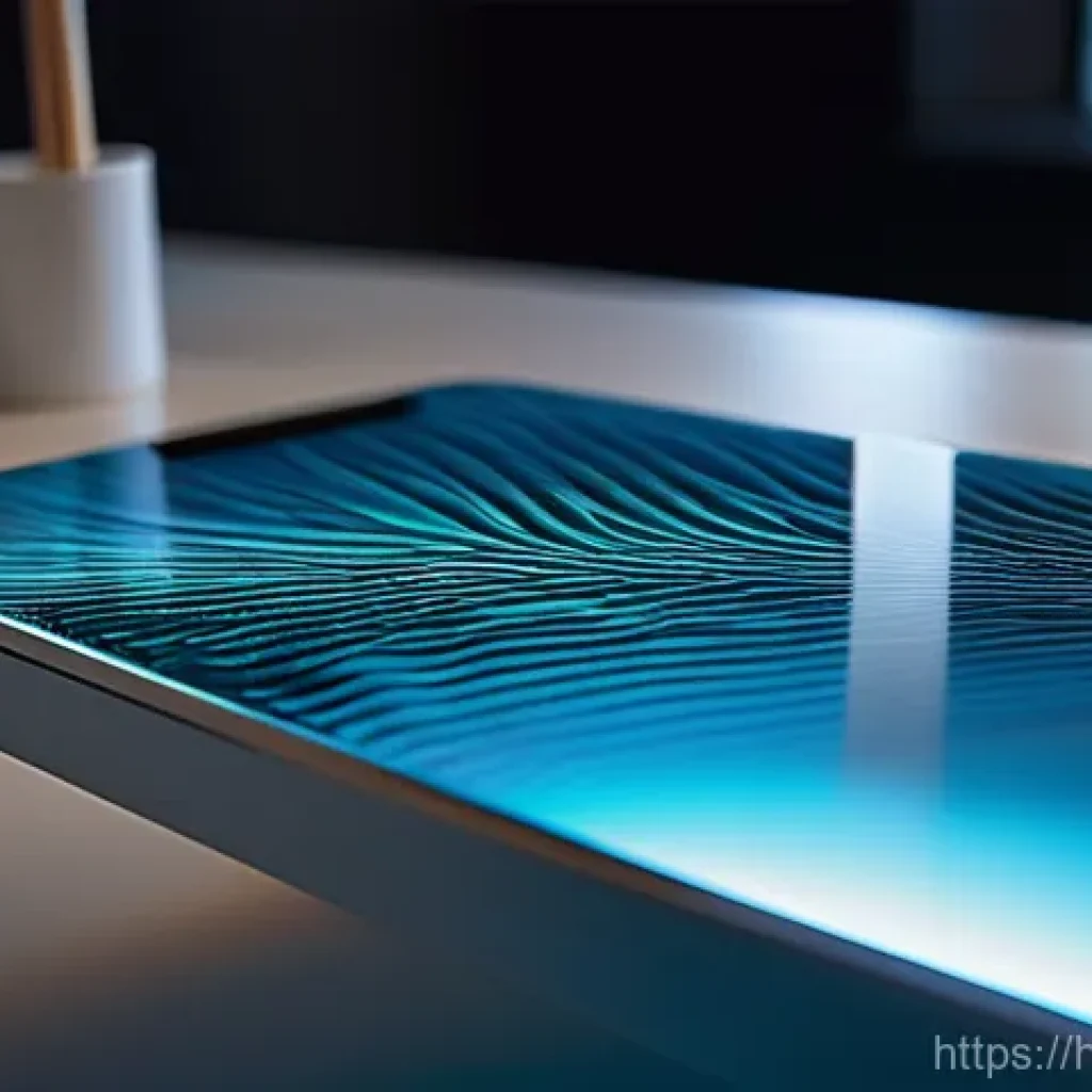 세라믹 소재 연구 동향 - **Prompt 1: The Future of Smart Materials**
A futuristic, clean-cut image depicting a transparen...