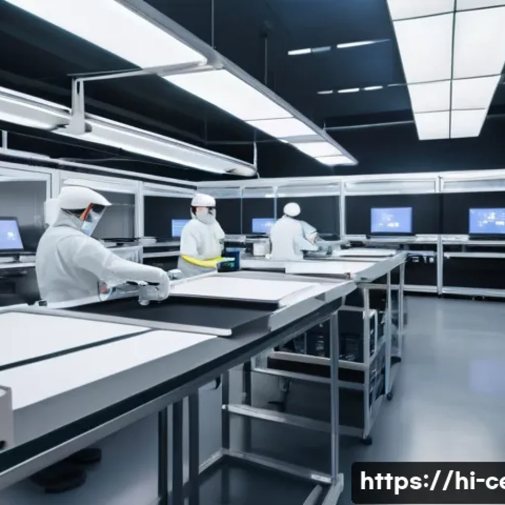 세라믹 산업 현황과 전망 - A modern ceramic manufacturing workshop showcasing advanced 3D printing technology and robotic arms ...